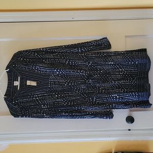 Gap navy and white drawstring waist dress